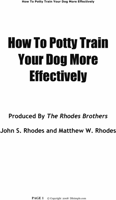 Product picture DogPottyTraining
